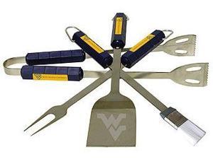 Bsi Products 61012 4 Pc Bbq Set - West Virginia Mountaineers Bsi Products 61012 4 Pc Bbq Set - West Virginia Mountaineers