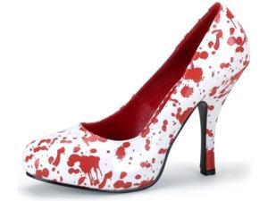 Pleaser Shoes 195938 Red Blood Splatter Shoes Adult White Pleaser Shoes 195938 Red Blood Splatter Shoes Adult White
