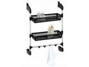 Neu Home 17712 Overdoor 2 Basket Unit with Hook Silver-Black Neu Home 17712 Overdoor 2 Basket Unit with Hook Silver-Black