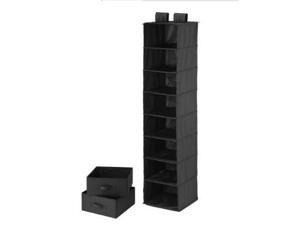 Honey-Can-Do SFT-01745 8 Shelf Organizer and Two Drawers- black polyester Honey-Can-Do SFT-01745 8 Shelf Organizer and Two Drawers- black polyester