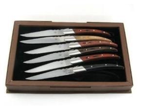 SCIP SR-1027A SR Laguiole Steak Knives with Assorted Wood Handle - Set of 6 SCIP SR-1027A SR Laguiole Steak Knives with Assorted Wood Handle - Set of 6