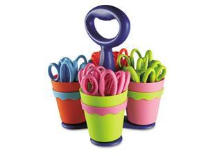 Westcott 14755 Scissor Caddy with 24 5" Length Kids' Pointed Scissors- Assorted Westcott 14755 Scissor Caddy with 24 5" Length Kids' Pointed Scissors- Assorted
