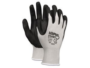 Crews 9673M Economy Foam Nitrile Gloves, Medium, Gray/Black, Dozen Crews 9673M Economy Foam Nitrile Gloves, Medium, Gray/Black, Dozen