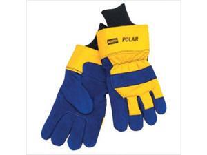 North Safety 068-70/6465NK Mens North Polar Ins Glove Blue Lthr W-Ylw Back North Safety 068-70/6465NK Mens North Polar Ins Glove Blue Lthr W-Ylw Back