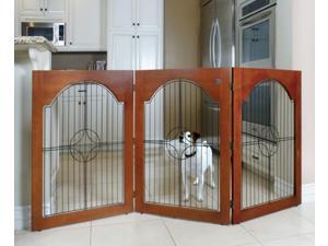 Majestic Pet 788995041139 Universal Free Standing Pet Gate Wire Insert and Cherry Stain Majestic Pet 788995041139 Universal Free Standing Pet Gate Wire Insert and Cherry Stain