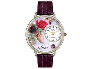 Birthstone: June Purple Leather And Silvertone Watch #U0910006 Birthstone: June Purple Leather And Silvertone Watch #U0910006