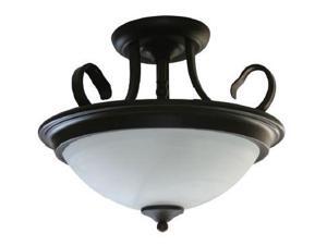 Efficient Lighting EL-803-218 Traditional Family Semi Flush Ceiling Light Oil Rubbed Bronze Finish with Alabaster Glass Energy Star Qualified Efficient Lighting EL-803-218 Traditional Family Semi Flush Ceiling Light Oil Rubbed Bronze Finish with Alabaster Glass Energy Star Qualified