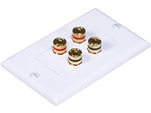 CMPLE 568-N Speaker Wall Plate- High Quality Banana Binding Post for 2 Speaker- Decoro CMPLE 568-N Speaker Wall Plate- High Quality Banana Binding Post for 2 Speaker- Decoro