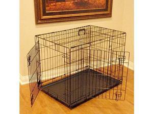 Majestic Pet 788995012429 42 in. Large Double Door Folding Dog Crate Cage Majestic Pet 788995012429 42 in. Large Double Door Folding Dog Crate Cage