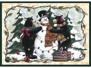 Custom Printed Rugs BEARSSNOWMAN Bears and Snowman Rug Custom Printed Rugs BEARSSNOWMAN Bears and Snowman Rug