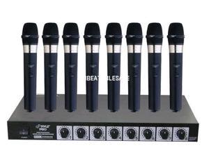 PylePro PDWM8400 8 Mic Professional Handheld VHF Wireless Microphone System PylePro PDWM8400 8 Mic Professional Handheld VHF Wireless Microphone System