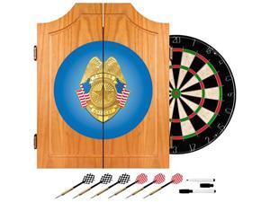 Trademark Poker Police Officer Wood Dart Cabinet Set Trademark Poker Police Officer Wood Dart Cabinet Set