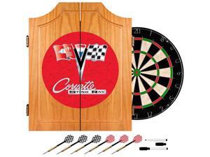 Trademark Poker Corvette C2 Red Wood Dart Cabinet Set Trademark Poker Corvette C2 Red Wood Dart Cabinet Set
