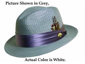 Stacy Adams Sa394-Wht3 1/Sa Solid Vent Paper Milan Pf Hat Stacy Adams Sa394-Wht3 1/Sa Solid Vent Paper Milan Pf Hat