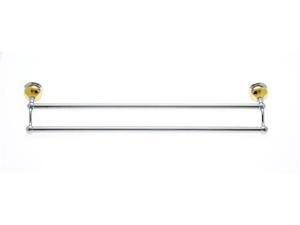 JVJHardware 24348 Liberty 24 in. Double Towel Bar Set Concealed Screw - Chrome and Brass JVJHardware 24348 Liberty 24 in. Double Towel Bar Set Concealed Screw - Chrome and Brass