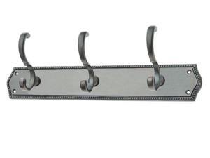 JVJHardware 24713 Mud Room Accessories 15 in. Roped Triple Rail Hook - Antique Brass JVJHardware 24713 Mud Room Accessories 15 in. Roped Triple Rail Hook - Antique Brass