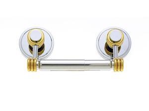 JVJHardware 23102 Contemporary 8.75 in. 2 Post Paper Holder Concealed Screw - Ribbed Chrome and Brass JVJHardware 23102 Contemporary 8.75 in. 2 Post Paper Holder Concealed Screw - Ribbed Chrome and Brass