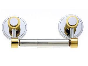 JVJHardware 23202 Contemporary 8.75 in. 2 Post Paper Holder Concealed Screw - Smooth Chrome and Brass JVJHardware 23202 Contemporary 8.75 in. 2 Post Paper Holder Concealed Screw - Smooth Chrome and Brass