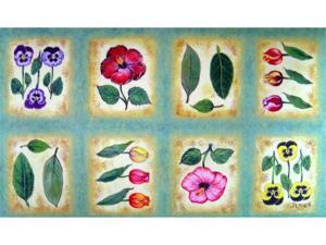 Custom Printed Rugs Dm-03 Botanica Flower Tiles Door Mat Custom Printed Rugs Dm-03 Botanica Flower Tiles Door Mat