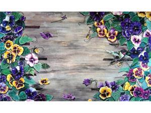 Custom Printed Rugs Dm-44 Weatherwood Pansy Door Mat Custom Printed Rugs Dm-44 Weatherwood Pansy Door Mat