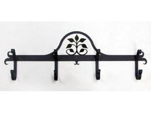 Village Wrought Iron CB-109 Wall Mounted Wrought Iron Coat Rack-Hooks - Leaf Fan Village Wrought Iron CB-109 Wall Mounted Wrought Iron Coat Rack-Hooks - Leaf Fan