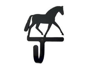 Village Wrought Iron WH-104-S Dressage Horse Wall Hook Small - Black Village Wrought Iron WH-104-S Dressage Horse Wall Hook Small - Black
