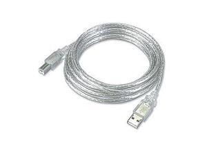 USB 2.0 Cable A Male To B Male Clear 10ft USB 2.0 Cable A Male To B Male Clear 10ft