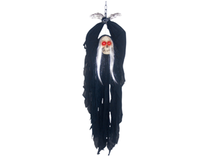 WMU 1127140 5 Feet Tall Reaper Hanging Figure with Light up Eyes WMU 1127140 5 Feet Tall Reaper Hanging Figure with Light up Eyes