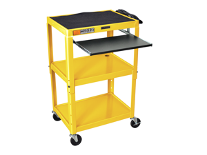 Luxor 3 Shelf Adjustable Height Metal Multimedia Multipurpose Rolling Storage Utility Computer Workstation Cart with Pullout Keyboard Tray Yellow Luxor 3 Shelf Adjustable Height Metal Multimedia Multipurpose Rolling Storage Utility Computer Workstation Cart with Pullout Keyboard Tray Yellow