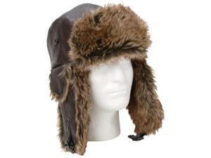 Giovanni Navarre Solid Genuine Leather Aviator-style Winter Hat Giovanni Navarre Solid Genuine Leather Aviator-style Winter Hat