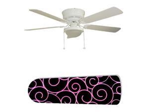 New Image Concepts 2747 52 in. Ceiling Fan with Lamp - Hot Pink Swirls on Black New Image Concepts 2747 52 in. Ceiling Fan with Lamp - Hot Pink Swirls on Black