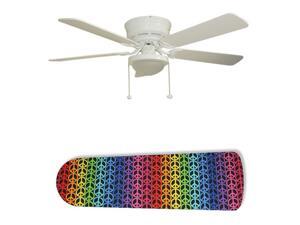 New Image Concepts 2859 52 in. Ceiling Fan with Lamp - Rainbow Peace Signs New Image Concepts 2859 52 in. Ceiling Fan with Lamp - Rainbow Peace Signs