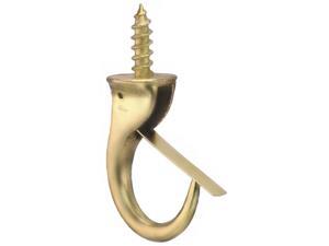 Stanley Hardware 752976 2 Count 1.25 in. Bright Brass Safety Cup Hooks Stanley Hardware 752976 2 Count 1.25 in. Bright Brass Safety Cup Hooks