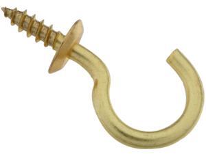 Stanley Hardware 759040 4 Count 1 in. Solid Brass Cup Hooks Stanley Hardware 759040 4 Count 1 in. Solid Brass Cup Hooks