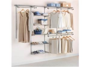 Rubbermaid 4ft. to 8ft. Deluxe Closet Kit Titanium FG3H8900TITNM Rubbermaid 4ft. to 8ft. Deluxe Closet Kit Titanium FG3H8900TITNM