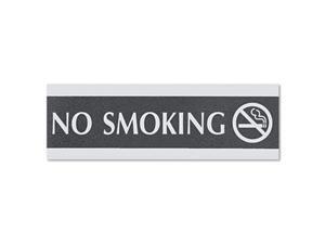 Century Series Office Sign, No Smoking, 9 x 1/2 x 3, Black/Silver Century Series Office Sign, No Smoking, 9 x 1/2 x 3, Black/Silver