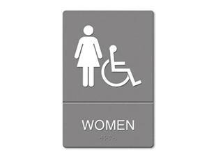 ADA Sign, Women Restroom Wheelchair Accessible Symbol, Molded Plastic, 6 x 9 ADA Sign, Women Restroom Wheelchair Accessible Symbol, Molded Plastic, 6 x 9