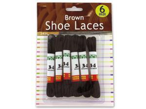 6 Pack brown shoe laces - Case of 12 6 Pack brown shoe laces - Case of 12
