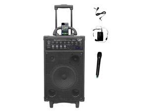 SOUND AROUND-PYLE INDUSTRIES PWMA1090UI 800 Watt Dual Channel Wireless Rechageable Portable PA System SOUND AROUND-PYLE INDUSTRIES PWMA1090UI 800 Watt Dual Channel Wireless Rechageable Portable PA System