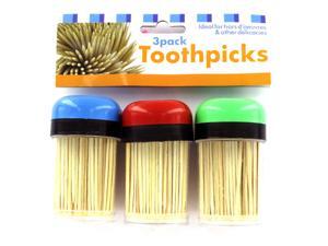 Three toothpick holders and toothpicks - Pack of 48 Three toothpick holders and toothpicks - Pack of 48