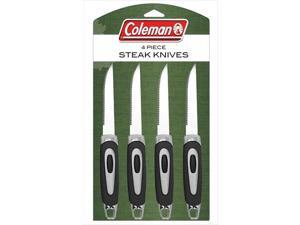 Coleman C04K286 9.5'' Black Steak Knives Set with Rubber Handles - Piece of 4 Coleman C04K286 9.5'' Black Steak Knives Set with Rubber Handles - Piece of 4