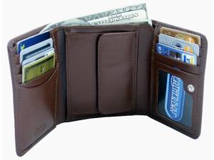 Leatherbay 50113 Tri Fold Leather Wallet, Antique Tan Leatherbay 50113 Tri Fold Leather Wallet, Antique Tan