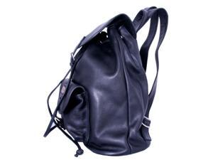 Leatherbay 80110 Leather Backpack With Single Pocket, Black Leatherbay 80110 Leather Backpack With Single Pocket, Black