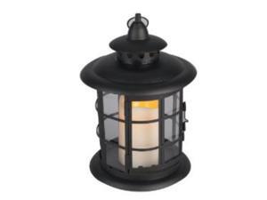 Gerson Company 35923 Metal & Resin Round Lantern W/Candle Timer Black - Pack of 4 Gerson Company 35923 Metal & Resin Round Lantern W/Candle Timer Black - Pack of 4