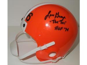 Lou Groza Autographed Cleveland Browns Mini Helmet With Inscription Lou Groza Autographed Cleveland Browns Mini Helmet With Inscription