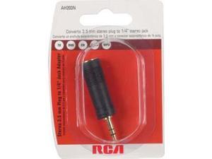 Audiovox AH203R RCA 3.5mm Plug to 1-4in Jack Adapter Black Black Audiovox AH203R RCA 3.5mm Plug to 1-4in Jack Adapter Black Black