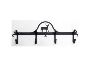 Village Wrought Iron CB-3 Wall Mounted Wrought Iron Coat Rack-Hooks - Deer Silhouette Village Wrought Iron CB-3 Wall Mounted Wrought Iron Coat Rack-Hooks - Deer Silhouette