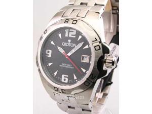 Croton CA301149SSBK Mens Steel Swiss 10 Atm Date New Watch Croton CA301149SSBK Mens Steel Swiss 10 Atm Date New Watch