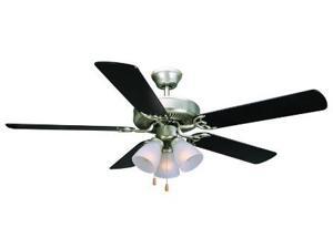 Design House 153957 Millbridge 52 in. 3-Light 5-Blade Ceiling Fan, Black or Light Maple Blades, Satin Nickel Finish Design House 153957 Millbridge 52 in. 3-Light 5-Blade Ceiling Fan, Black or Light Maple Blades, Satin Nickel Finish