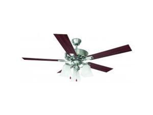 Design House 154138 Torino 52 in. 3-Light 5-Blade Ceiling Fan, Redwood or Light Maple Blades, Satin Nickel Finish Design House 154138 Torino 52 in. 3-Light 5-Blade Ceiling Fan, Redwood or Light Maple Blades, Satin Nickel Finish